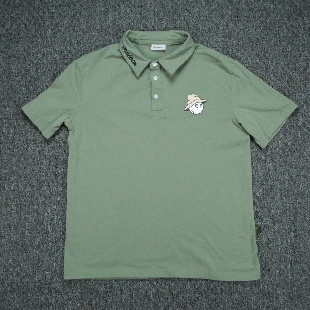 Malbon Shirt Mens Medium Green Golf Club Polo Short Sleeve Embroidered